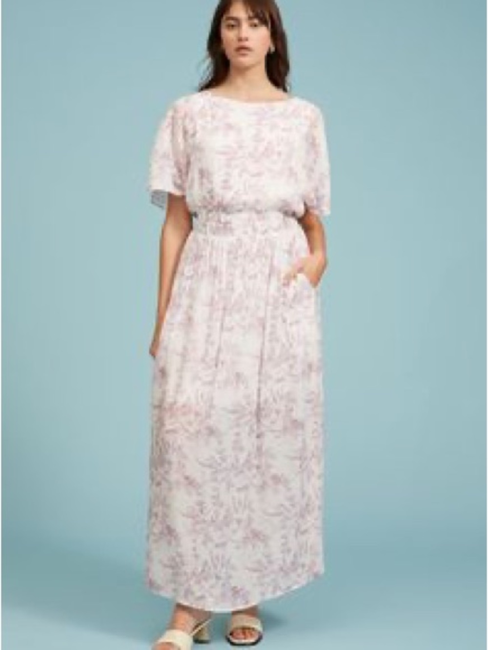 Lucy Paris White Floral Maxi Skirt